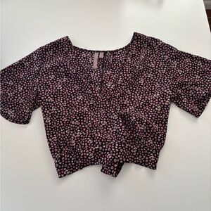 Floral Black and Pink Women's Top